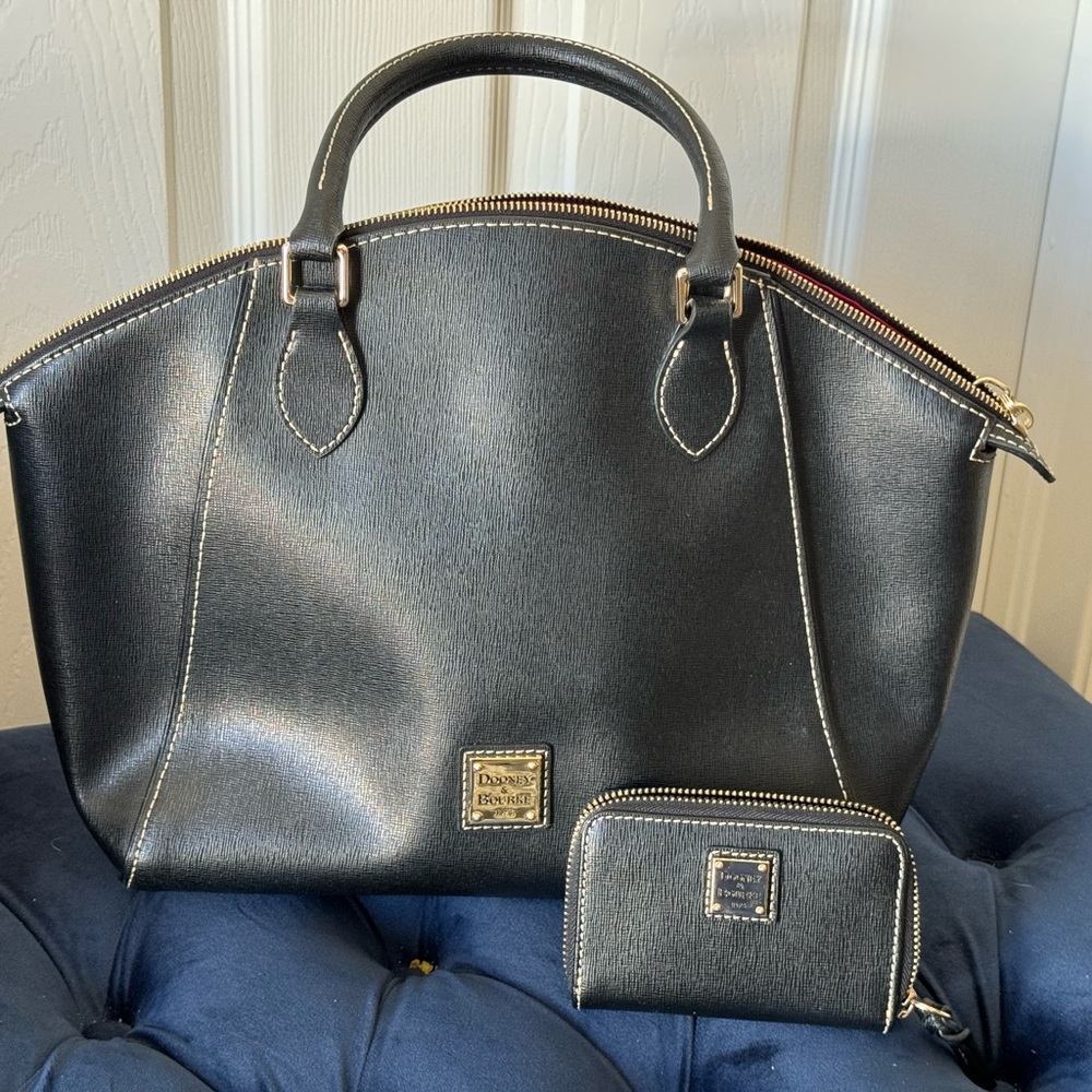 Dooney and Bourke SET Sydney Satchel (H 10.5" x W 3.5" x L 11.5") and CC Wallet